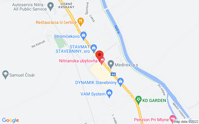 Google map: Novozámocká 102, 949 05 Nitra - Horné Krškany